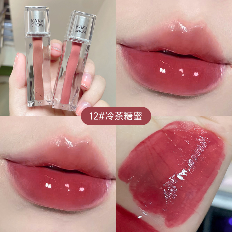 Kakashow透明水光鏡面唇釉薬透明保湿ビープ唇学生党平価マット霧面口紅|undefined