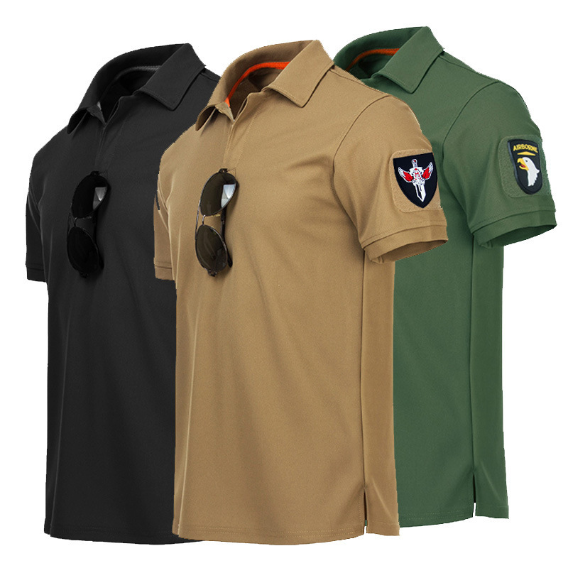 Quick-drying T-shirt Outdoor Tactical Short-sleeved Army Fan Lapel Slim-fit Stretch Summer Commuter T-shirt 511polo Shirt for Men