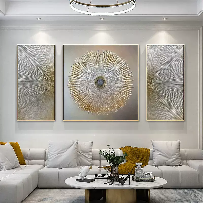 纯手绘立体油画抽象挂画肌理画客厅背景墙装饰画国画沙发落地画