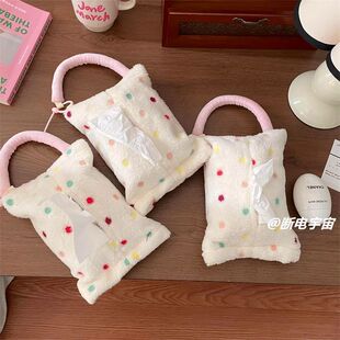 Cream Ins Style Fabric Tissue Box Hanging Living Room Bathroom Tissue Bag Storage Bag Paper Box