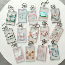 ins可爱卡通简约透明卡套学生校园卡饭卡门禁卡钥匙扣证件保护套