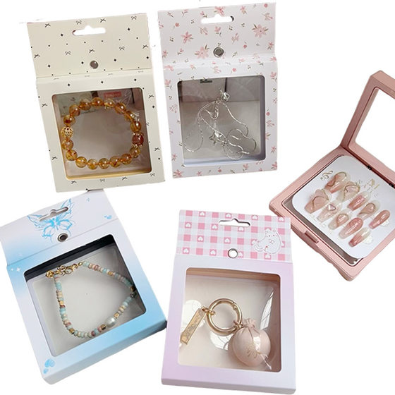 in stock Jewelry Bracelet Wear A Display Box Jewelry PE Suspension Box Paper Cover Anti-oxidation Carton Packaging Customization