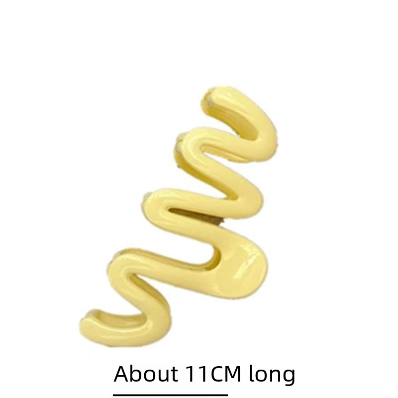 Wave shark clip dopamine grip large high-grade candy color clip design hairpin water ripple headdress_voghion.com