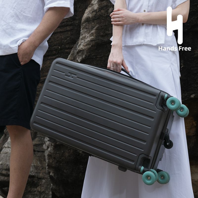 Wide Trolley Double Color Matching Suitcase Marble Bearing Wheel Contrasting Color Trolley Case Strong Double Layer Explosion-Proof Zipper Suitcase