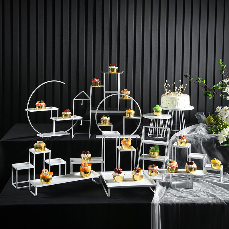 Estilo Europeo decoración de la mesa de postre soporte de exhibición de la boda postre comida fría pausa para el té pastel estante de la tarde Merienda de pie image 17