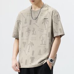2025夏半袖tシャツ男性新型ゆるい丸首カジュアルinsアメリカ潮牌tシャツ服メーカー
