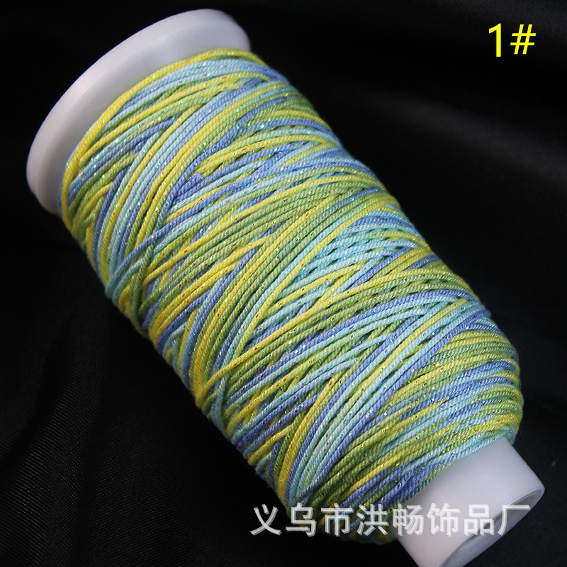 段染手搓棉线加金藏式星空渐变色 diy手工编织项链手链吊坠文玩绳|undefined