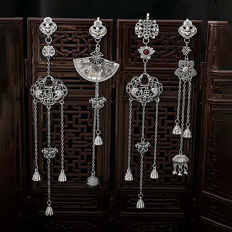 (2개) 중국 스타일 레트로 매화 팬 클래식 술 브로치 새로운 중국 스타일 고대 스타일 청삼 프레스 플랩 버클 벨 펜던트