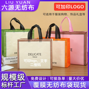 Wholesale non-woven bag education and training coated environmental protection handbag three-dimensional clothing shopping non-woven bag customization
