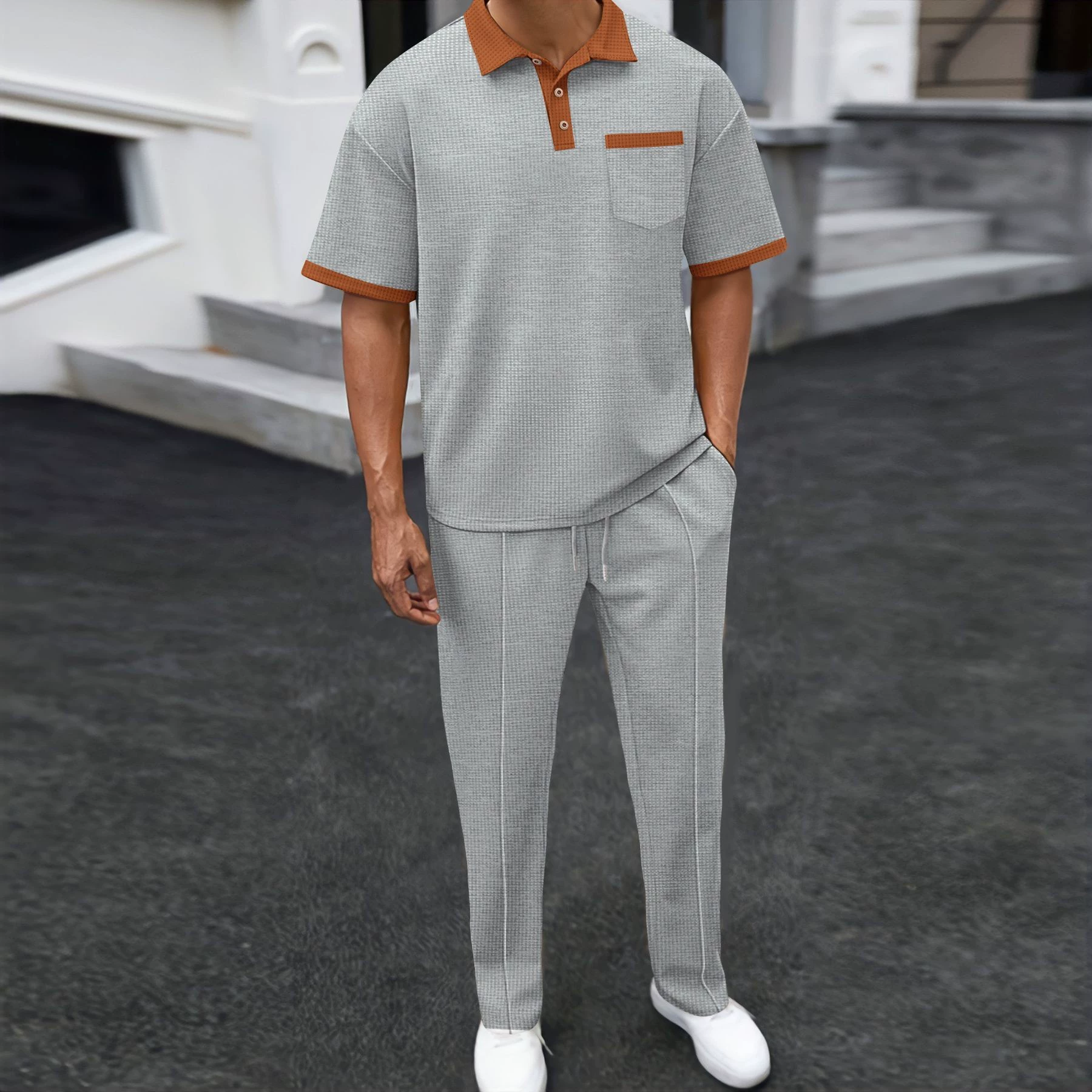 Men's universal summer set, with short sleeve, style