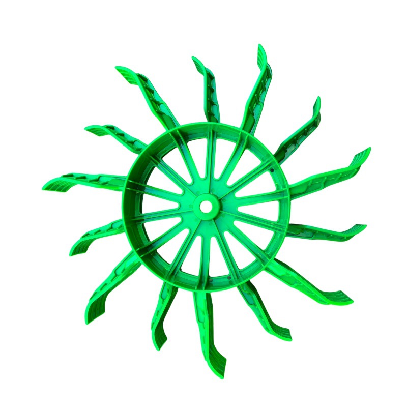 Accesorios de plástico para la máquina de oxigenación de piscifactor tipo carro de agua tipo carro de agua tipo impulsor verde de doble capa impulsor de espesamiento de carro de agua