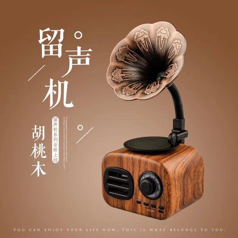 新しいレトロなBluetooth小型スピーカー、大音量、ミニ便利なギフト、男性と女性の友人へのホリデーギフト、彫刻可能|undefined