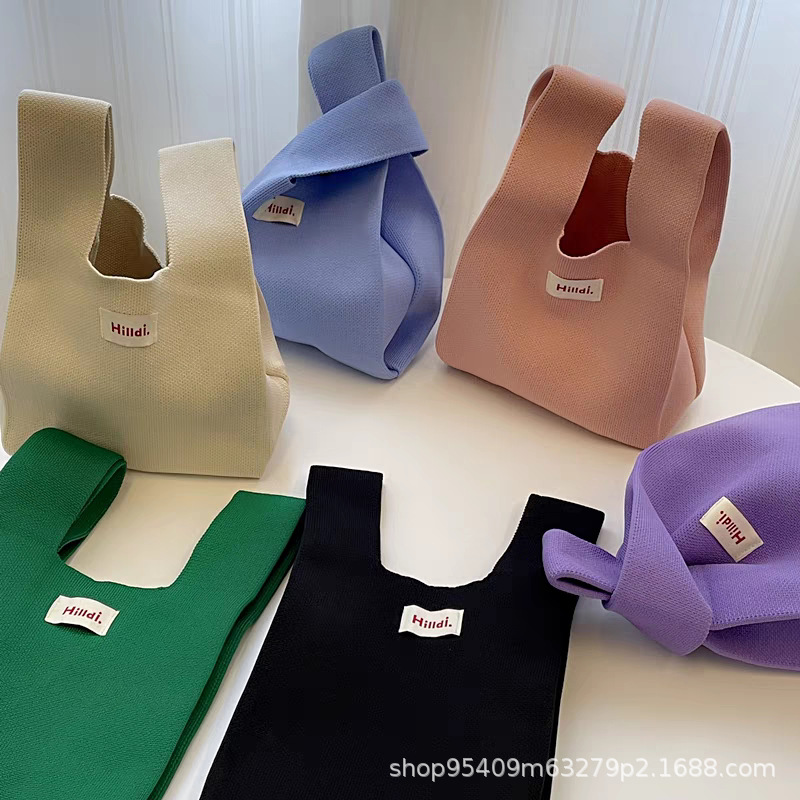 Bolsas de nicho de mujer bolsas de tejido de color sólido bolsas de mano bolsas de mano bolsas de muñeca de tejido simple