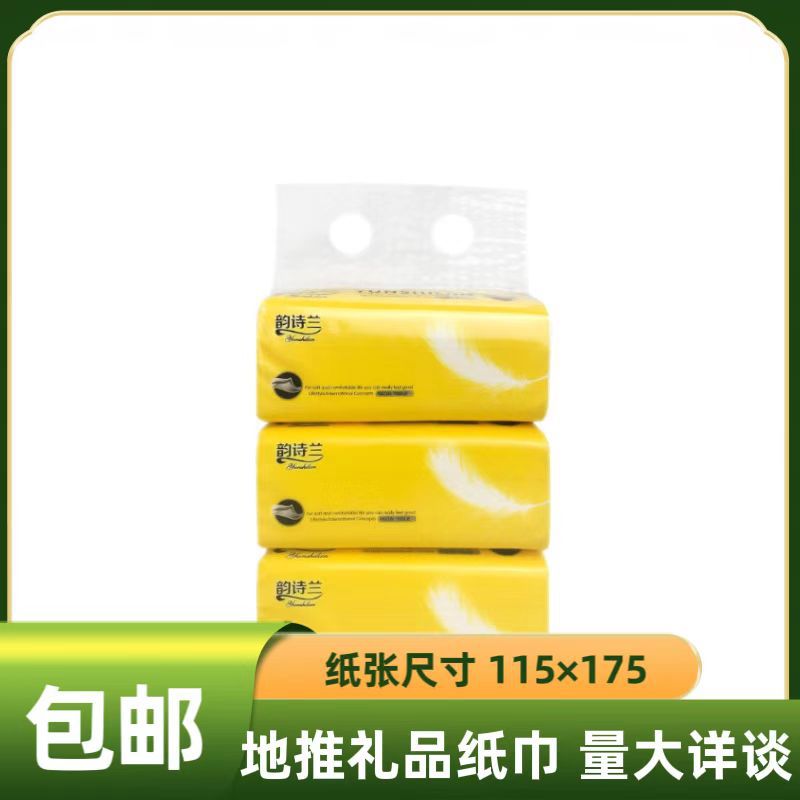 批发三包手提礼品纸巾地推引流实体开业银行送客户开发票商用抽纸