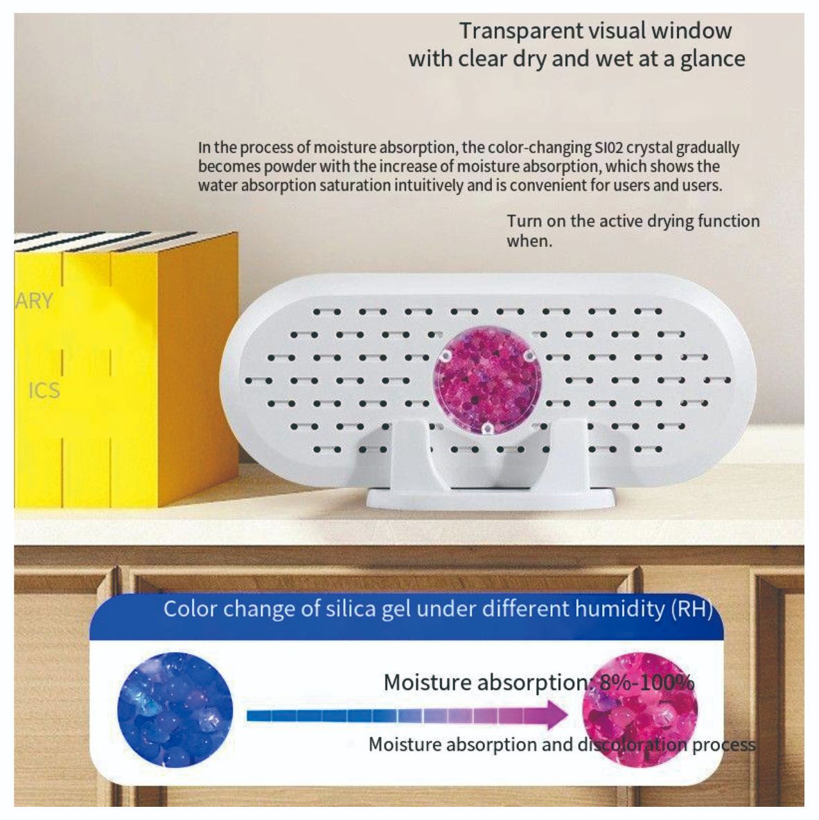 Cross-Border Small Dehumidifier Bedroom Moisture Absorption and Mildew-Proof Desiccant Dehumidifier Dormitory Wardrobe Shoe Cabinet Visible