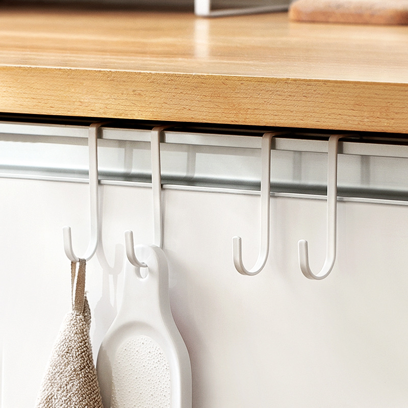 衣柜门钩子厨房橱柜门后免钉免打孔双挂钩现代简约门背式铁艺挂钩