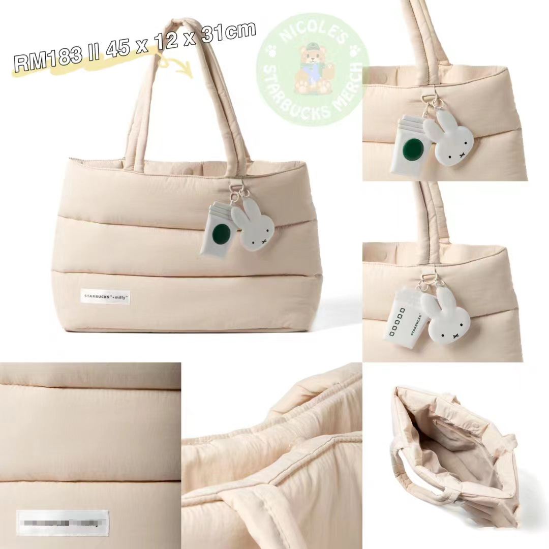 ミッフィーうさぎmiffyスターバックス連名ダウントートバッグ学院風大容量シングルショルダーバッグ