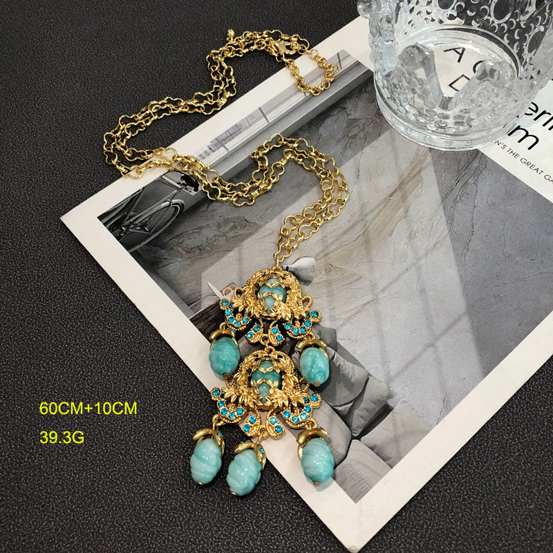 Geometric Pattern Retro Geometric Alloy Plating Artificial Gemstones Women's Earrings Necklace