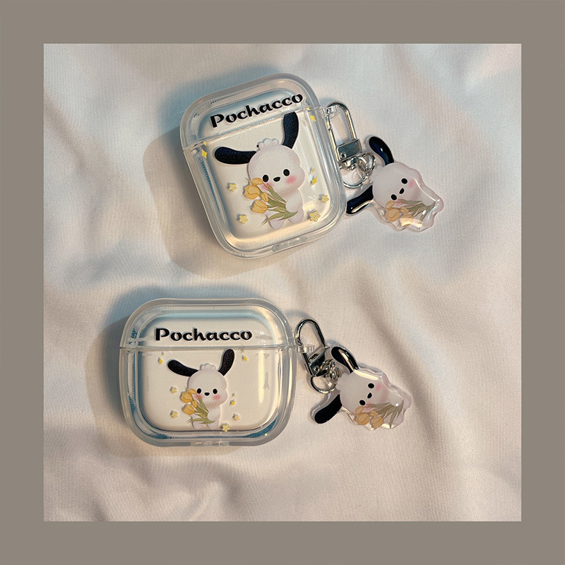 Phantom Shell Cute Pacha Dog Airpods 1/2 Generation Headset Protective Cover Apple 3 Generation Pro Headset Soft Shell Transparent