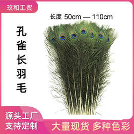 亚马逊热销现货25-110cm孔雀毛翎尾饰品配件插花羽毛天然孔雀羽毛