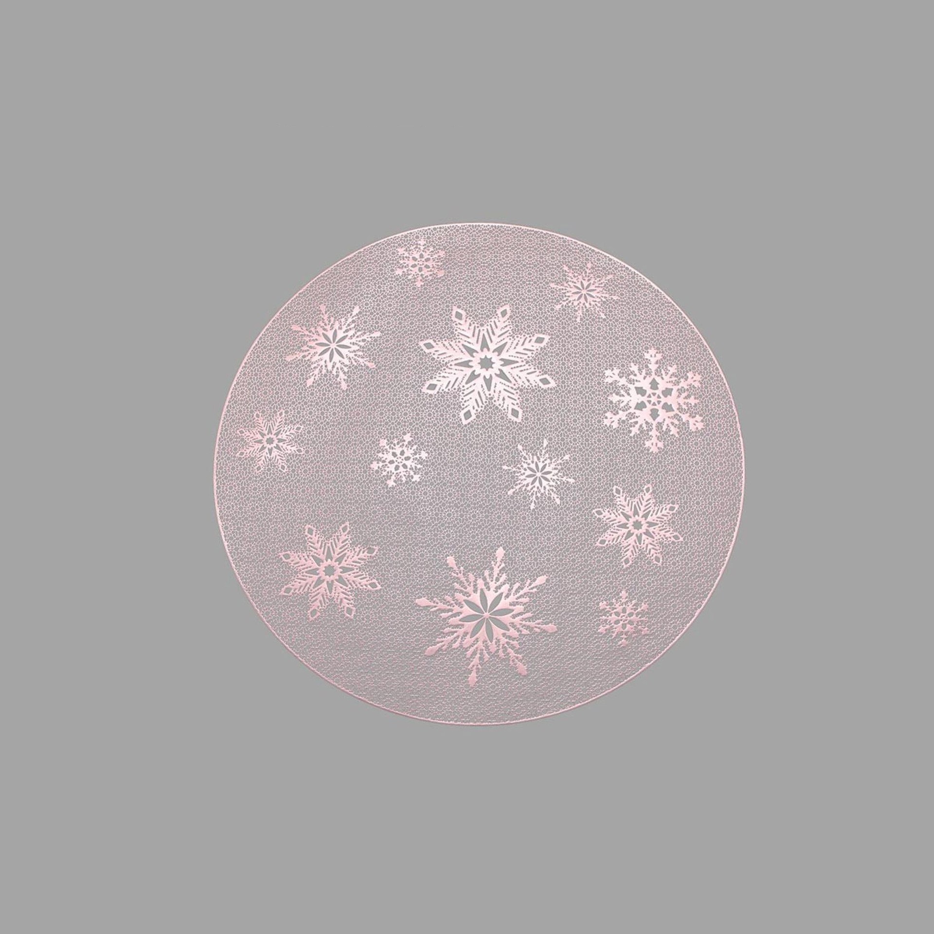 Ronda de copo de nieve dorado mantel hueco de oro plata antideslizante estera de mesa estera montaña estera de aislamiento decorativo occidental mantel al por mayor