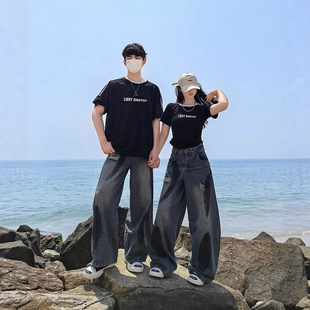 Summer Pure Cotton Short-Sleeved T-Shirts for Couples, Lazy Loose Niche Design Tops for Men and Women, Student Trendy Class Uniforms