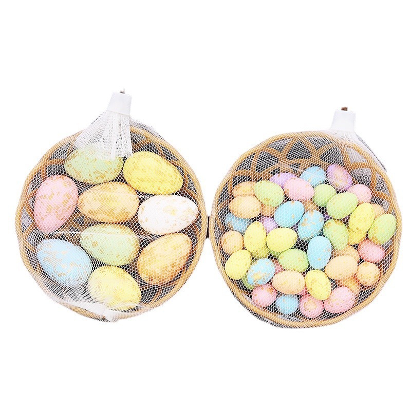 Nueva decoración de Pascua 3*4cm colorido canasta de espuma pequeño huevo de Pascua huevo de espuma juguete para niños