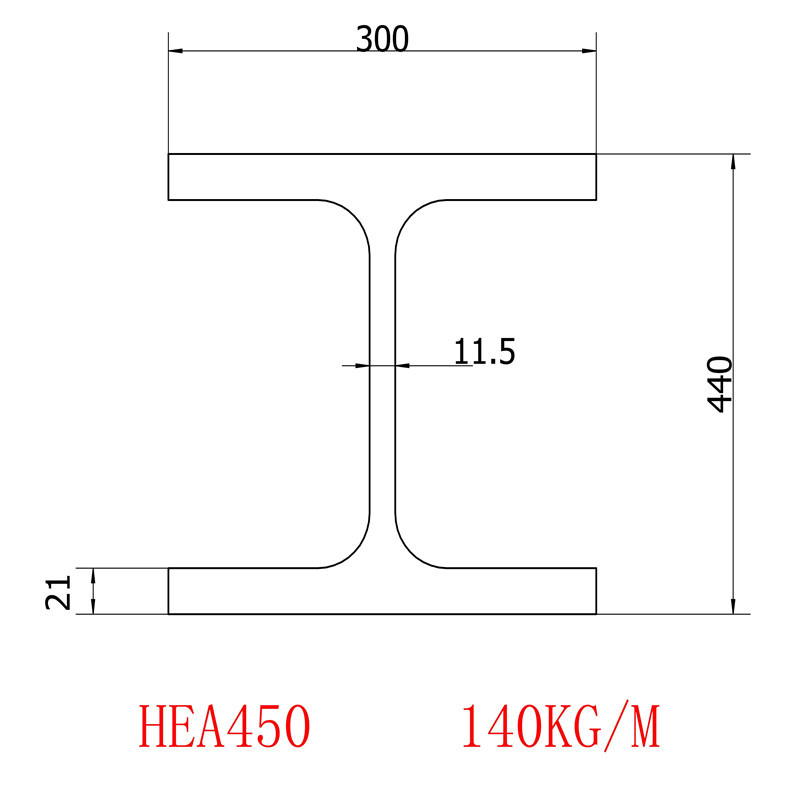 欧标H型钢HEA450IPBL450规格440*300*11.5*21耐低温材质批发价格