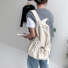 Harajuku Style Simple Student School Bag Korean Version Large Capacity Nylon Cloth Backpack Girls Light Casual Commuting Backpack