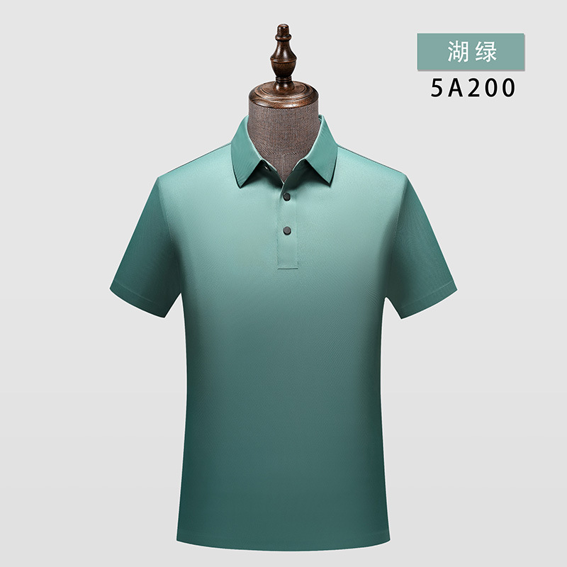 Comercio de alta gama brocado de amoníaco sin rastro de goma antibacteriana sensación fríaca de verano de manga corta polo logo personalizado para hombres