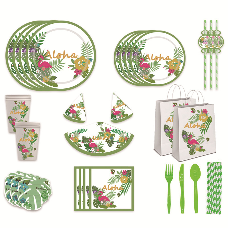 Amazon Disposable Tableware Wholesale ALOHA Party Dinner Plate Holiday Party Disposable Paper Plate Paper Cup Set Amazon Disposable Tableware Wholesale ALOHA Party Dinner Plate Holiday Party Disposable Paper Plate Paper Cup Set