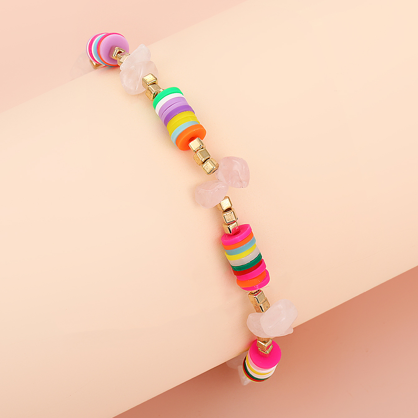 Creative Clay Gravel Stitching Colorful Necklace Bracelet Wholesale Nihaojewelry display picture 8