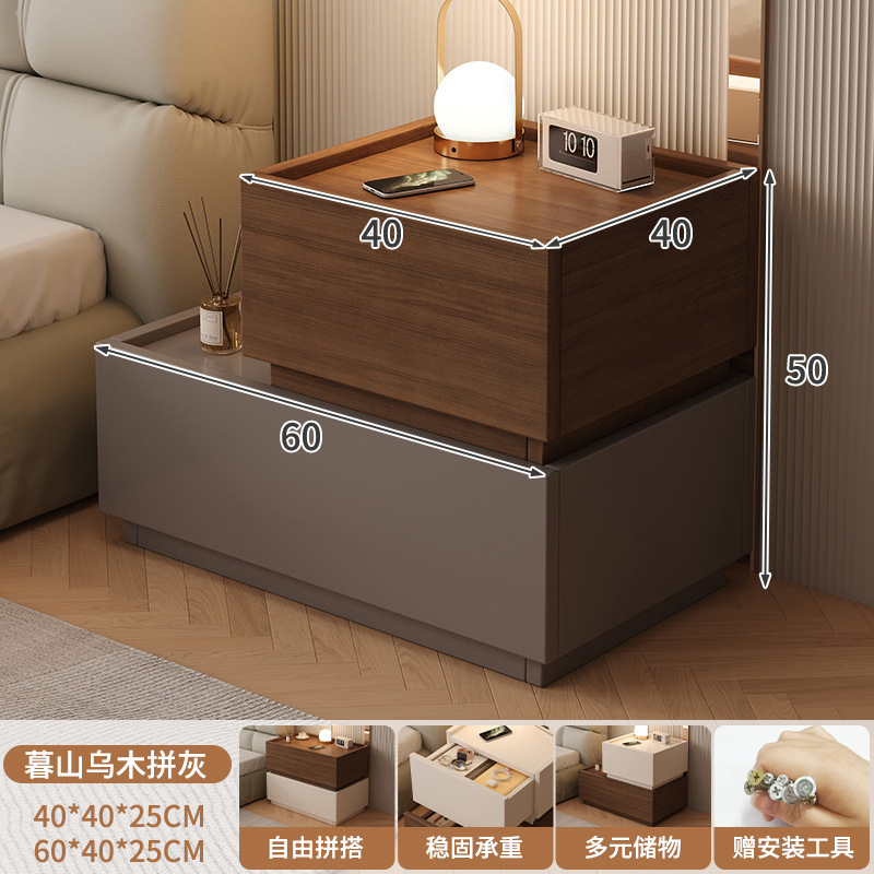 Mesa de cabezal de cama dormitorio lujoso italiano minimalista personalidad creativa cabecera baja combinación de bloques modular cabecera