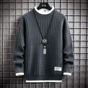 2022 Autumn and Winter Sweater Men's Korean Style Fashionable Loose Japanese Knitted Sweater Winter Hong Kong Style Lazy Sweater Jacket