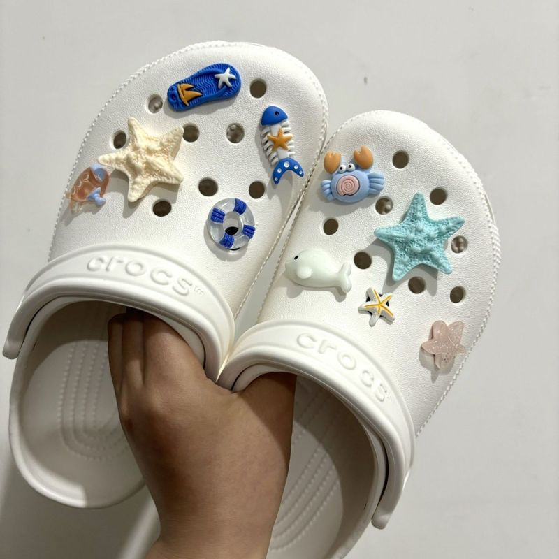 オーシャンシリーズ下駄アクセサリー diy ヒトデカニ樹脂靴花適応 Zhibixing 装飾バックルバックル女性|undefined