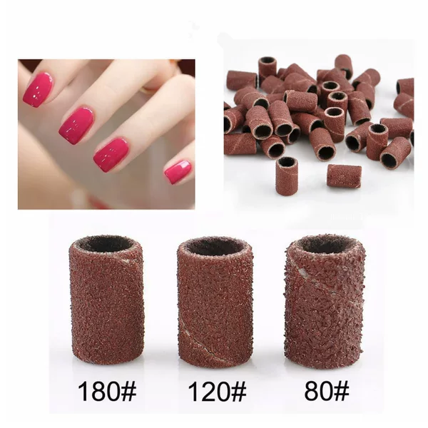 Nail Polishing Head Grinding Wheel Sanding Ring Grinding Machine Special Sanding Ring 80 # 120 # 180 # Wholesale Sanding Discs with Round Heads