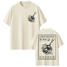 �羳������TJapanese Style Ramen Noodles Cat Meme T-shirt Fas