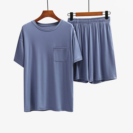 Men's Home Wear Thin Summer Men's Half-sleeved Shorts Suit Skin-friendly Casual Home Short-sleeved Suit