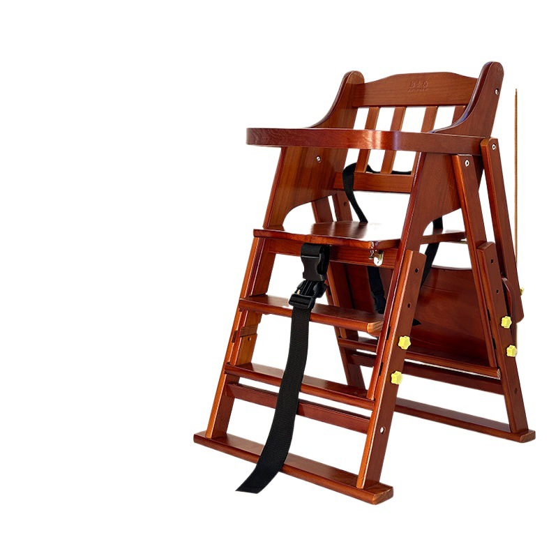Silla de comedor de madera maciza para niños, comedor para bebés, silla para el hogar, mesa y silla de comedor plegable, taburete, fábrica de sillas de asiento anti-caída para bebés
