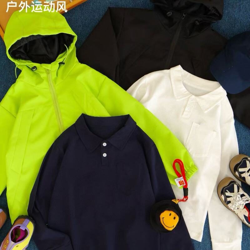 091712 秋季新款 儿童韩版户外POLO衫+软壳冲锋衣 一件代发|undefined