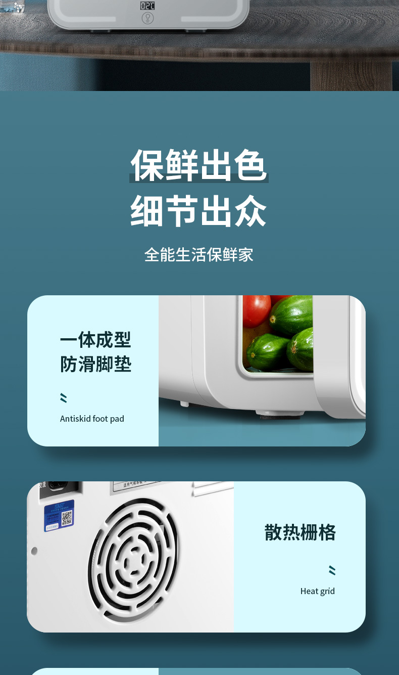 Sata 12L Beauty Mini Fridge Led Dormitory Breast Milk Cooler Car Home Dormitory Mini Fridge