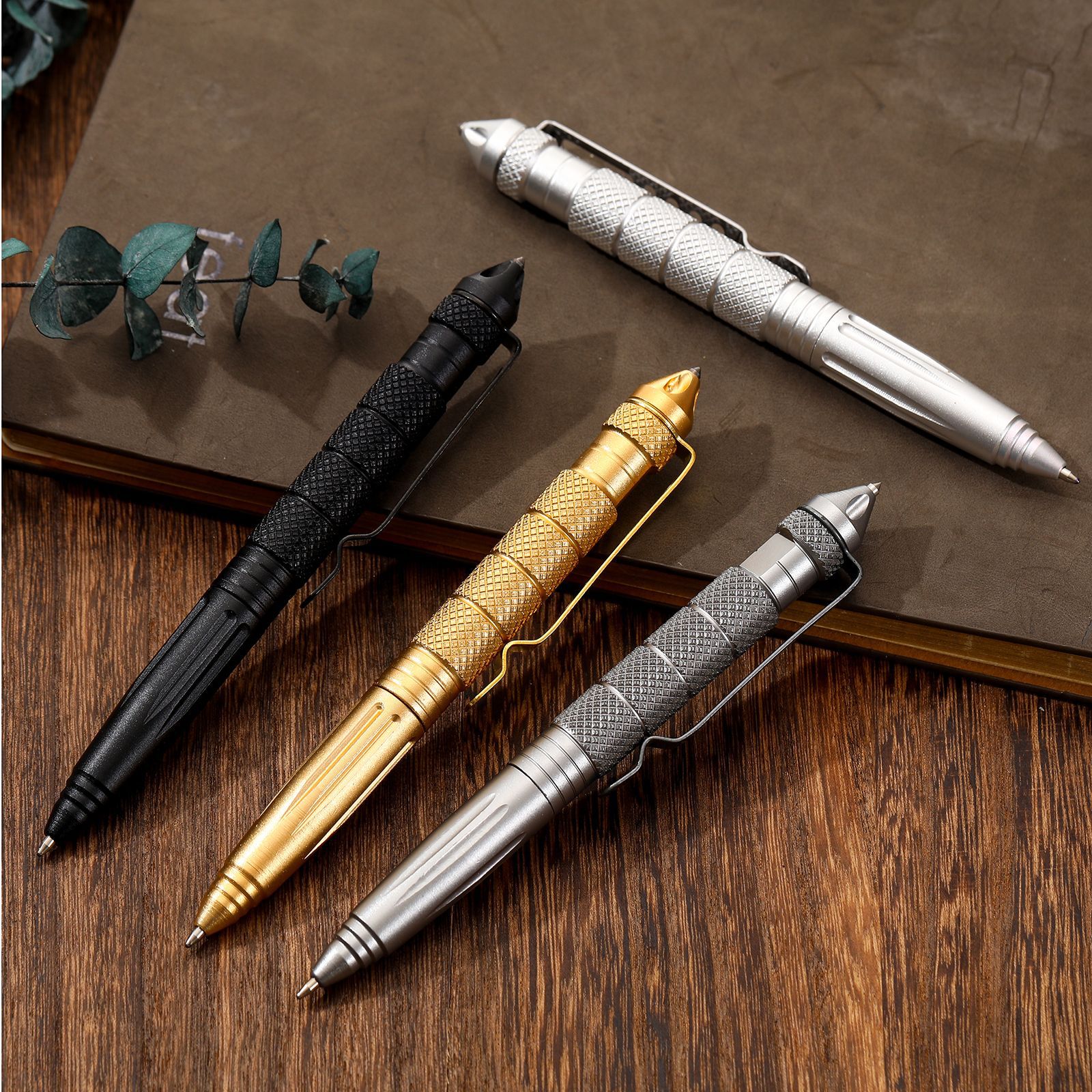 Pen de defensa táctica de cabeza de acero de tungsteno B2 de autodefensa al aire libre Pen de guerra multifuncional EDC Juego de ventanas rotas al aire libre Herramientas de supervivencia