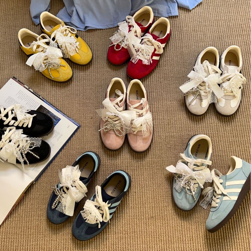 Fashion Casual Versatile Outwear German Training Shoes French Retro Casual Shoes Women's Shoes sneaker Round Toe Sneakers Star