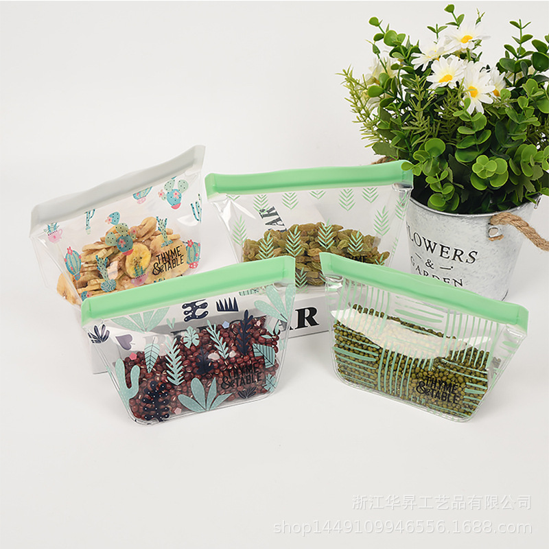 亚马逊跨境专供PEVA自封食品袋EVA透明密封塑料袋果蔬储存保鲜袋