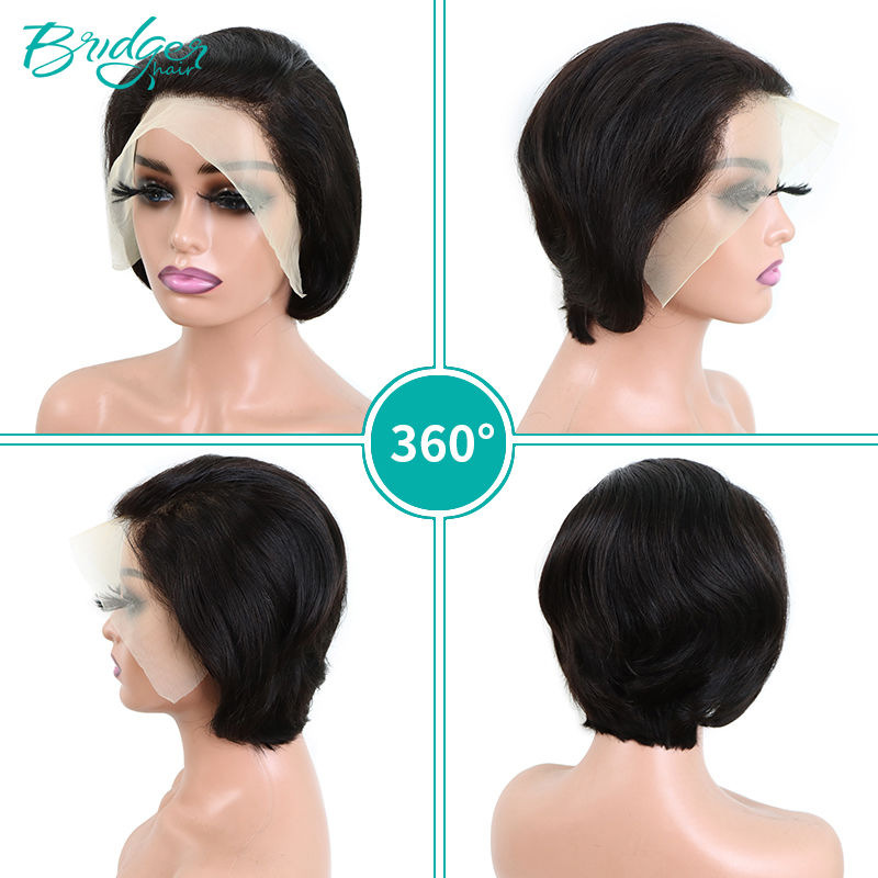 Parrucca 13x 4 pizzo frontale taglio pixie capelli elfo parrucca vita reale copertura_voghion.com