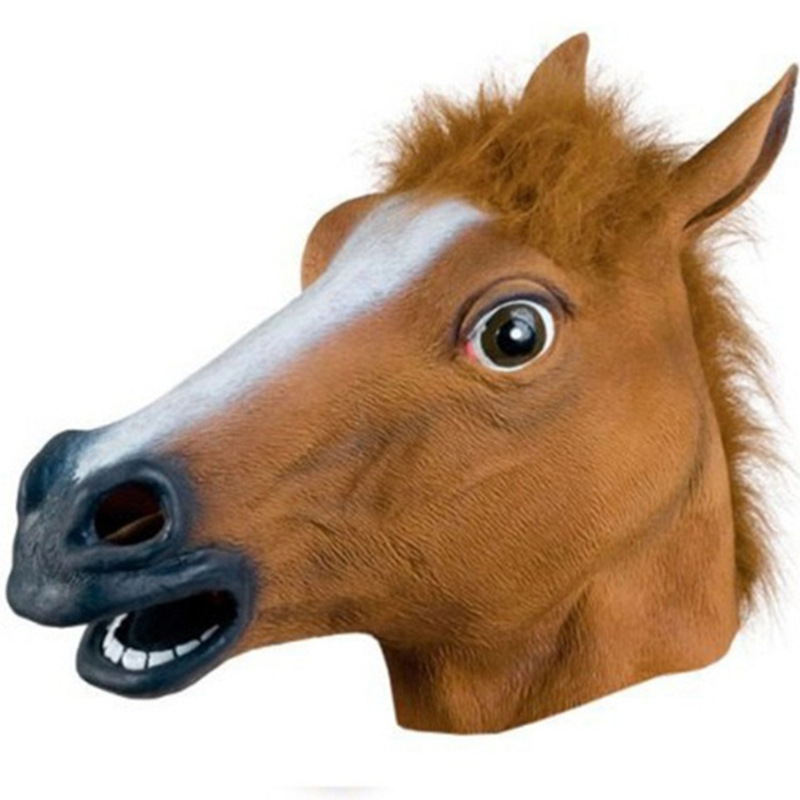 馬の頭のマスクの犬の馬の君の動物の頭のカバーのコスプレのユニコーンのマスクの黒馬の魚の頭の悪辣な道具のゴム