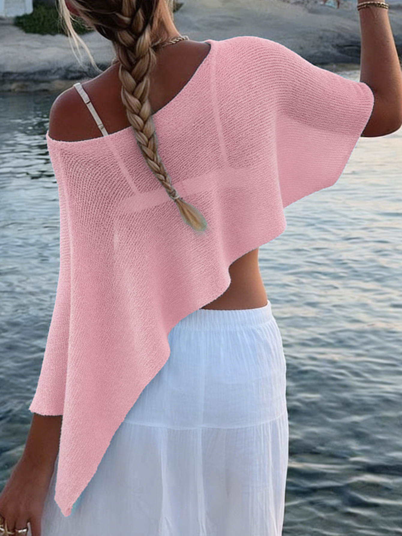 Breathable Knitted Boho Chic Cape Top For Women - Lightweight Summer Cover-Up With Sheer Elegance (S/M/L/XL) - Casual Beachwear & Daily Layering_voghion.com