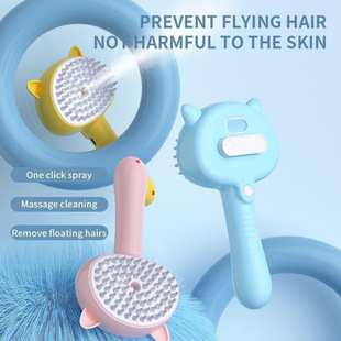 Pet Press-Type Comb, Pet Spray Comb, Pet Brush, One-Click Electric Spray Hair Removal Comb for Cats and Dogs