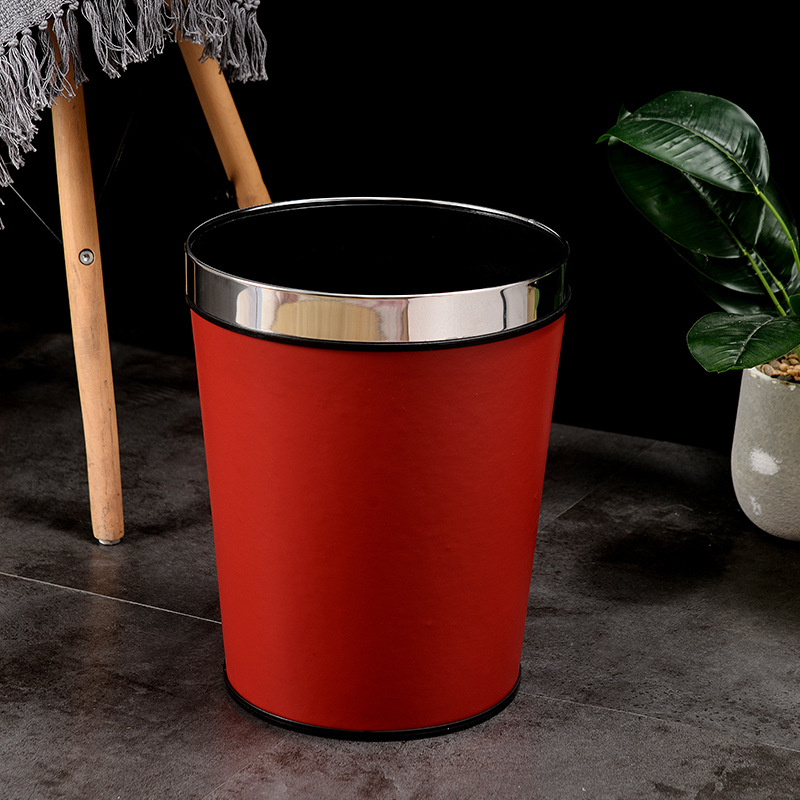 Directo de fábrica gran cubo de basura de cuero cónico creativo hogar cocina baño sala de estar cubo de basura Hotel