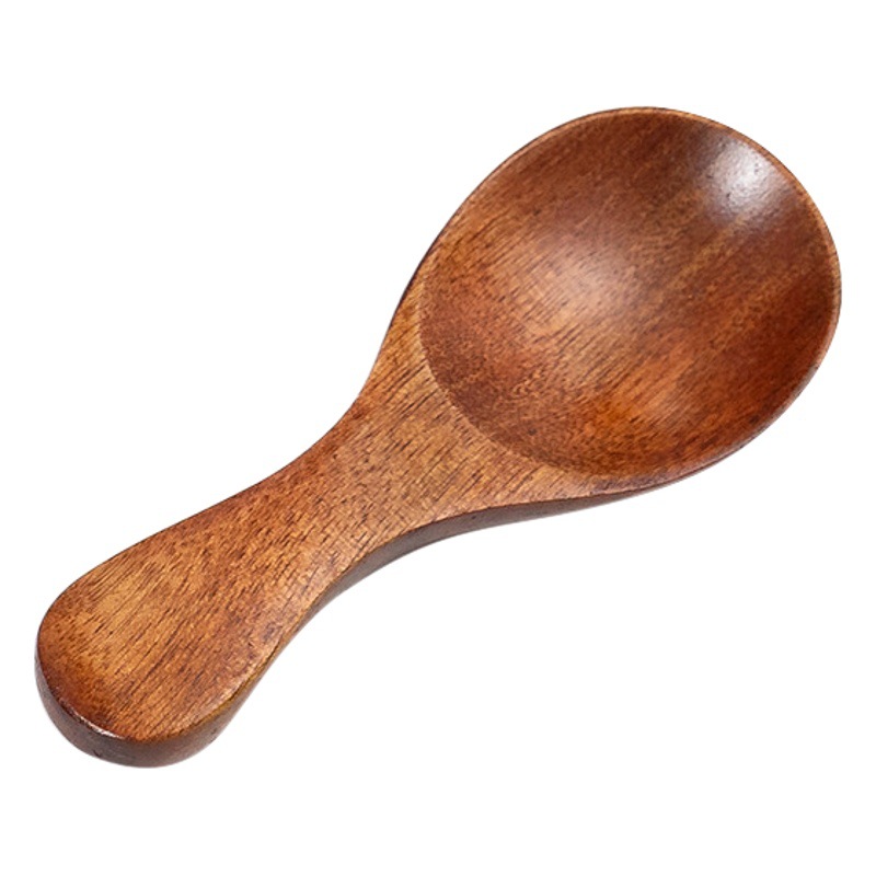 Mini cuchara de té mango corto de madera boca ancha medicina cuchara de excavación de madera de loto cuchara de helado cuchara de postre pequeña cuchara de condimento cuchara de madera pequeña